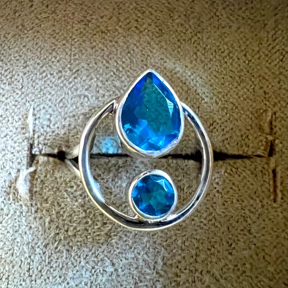 Flawless Blue Topaz Ring - Picture 2 of 8